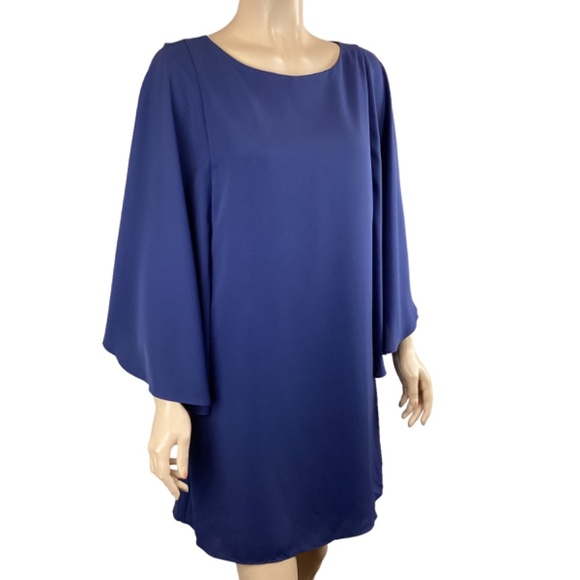 Chelsea 28 Butterfly Drape Split Sleeve Shift Dress Size XS Xsmall Blue - Picture 3 of 10